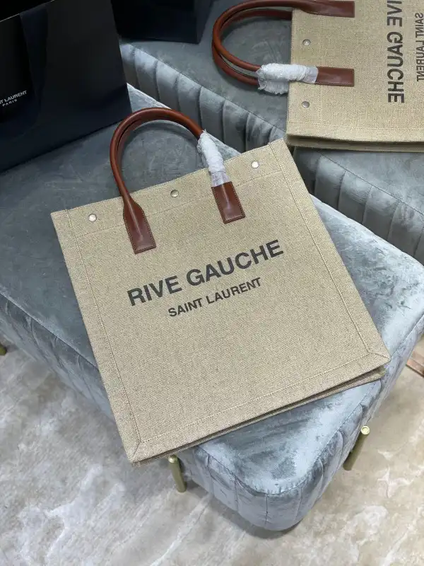 Affordable YSL RIVE GAUCHE N S SHOPPING BAG IN LINEN AND COTTON 0126