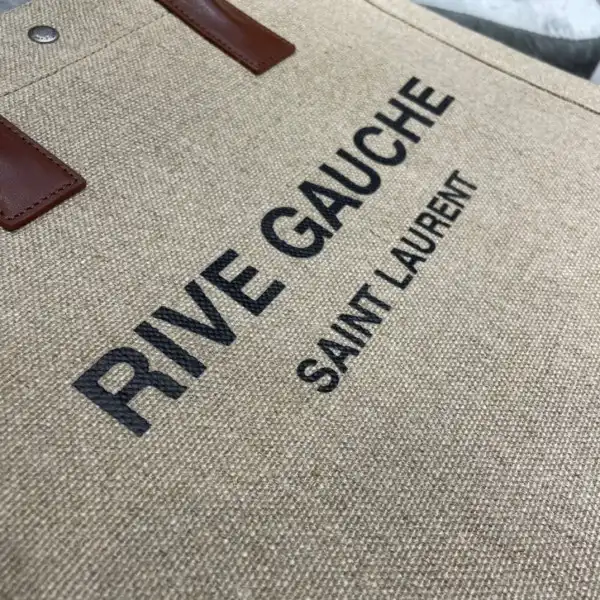 Affordable YSL RIVE GAUCHE N S SHOPPING BAG IN LINEN AND COTTON 0126