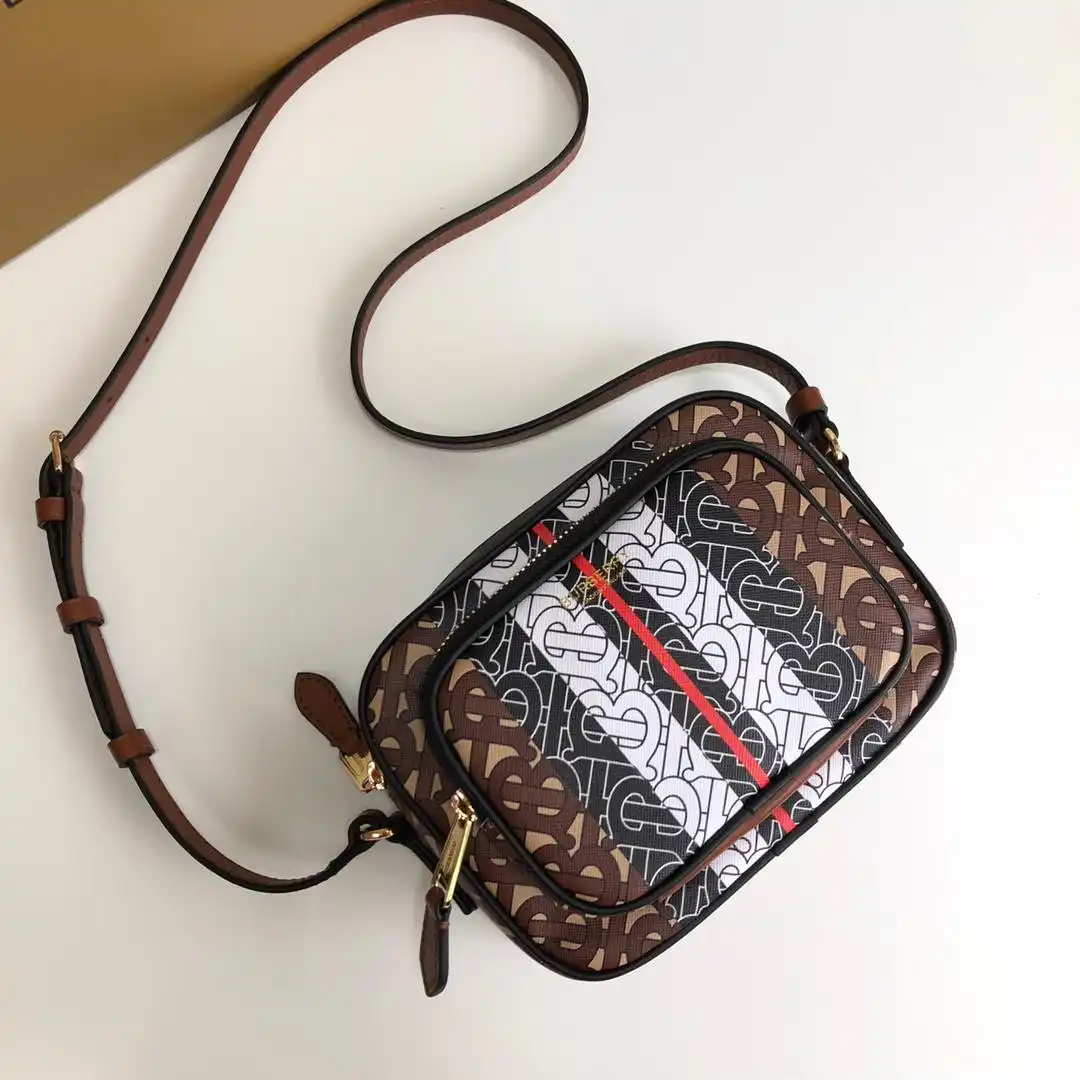 Affordable BURBERRY Monogram Stripe E-canvas Camera Bag 0122